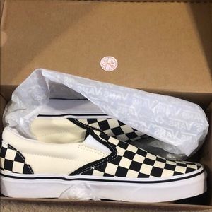Brand new black and white checkerboard vans